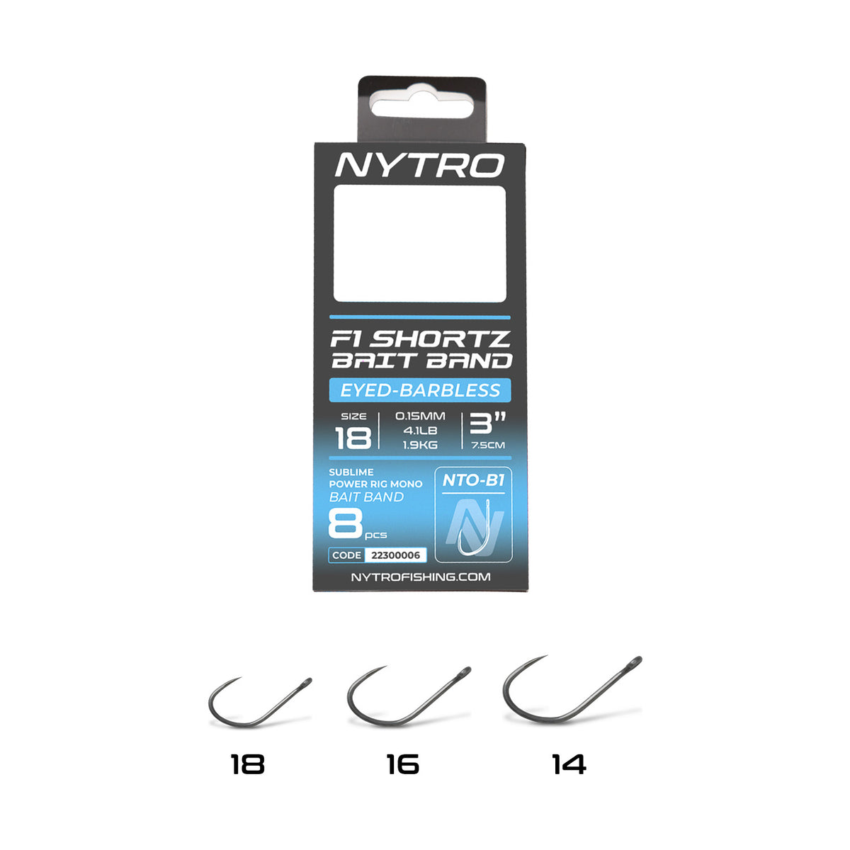 Nytro F1 Shortz 3 Inch Latex Bait Band Hooks to Nylon-1