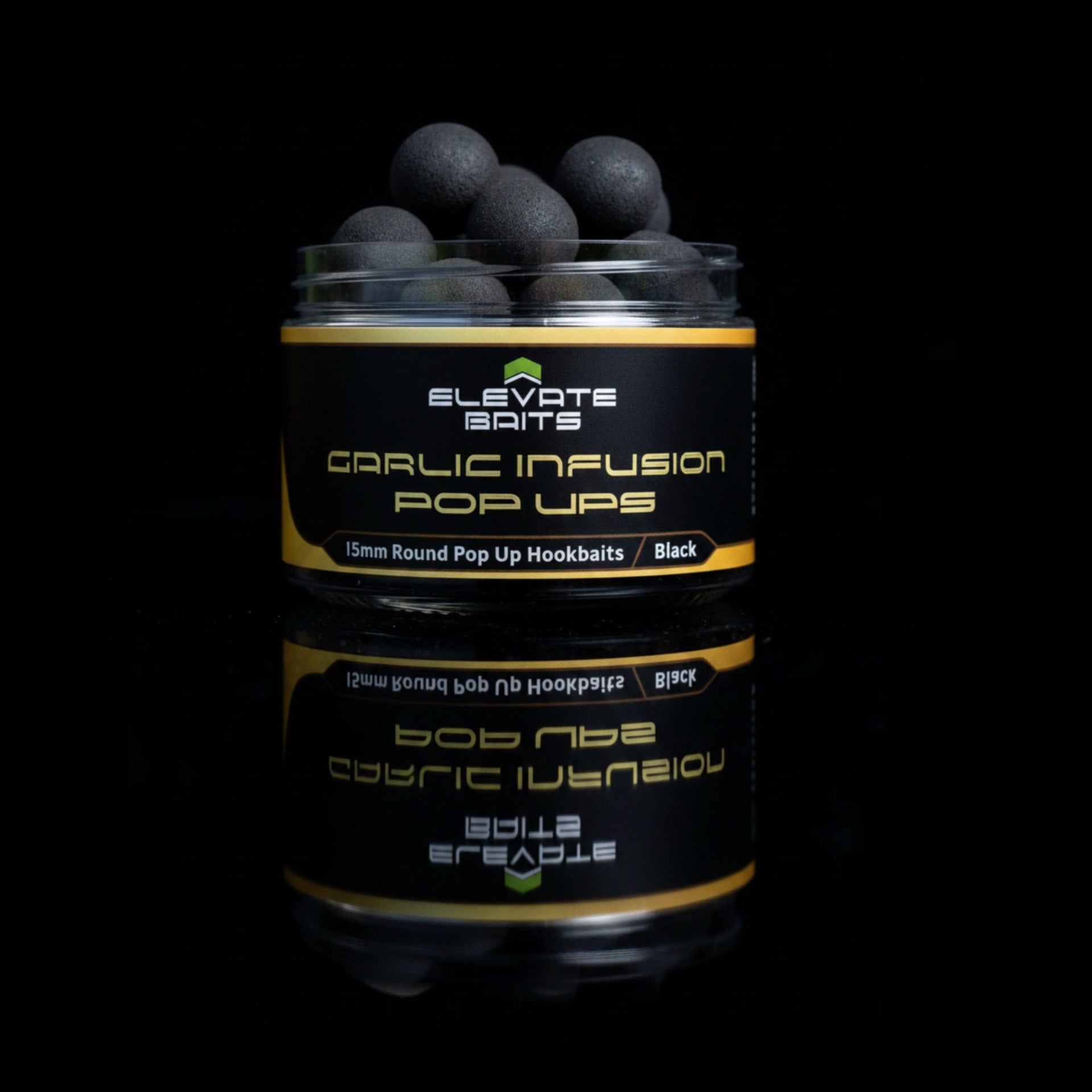 Elevate Baits Garlic Infusion 15mm Black Pop Up Hookbaits