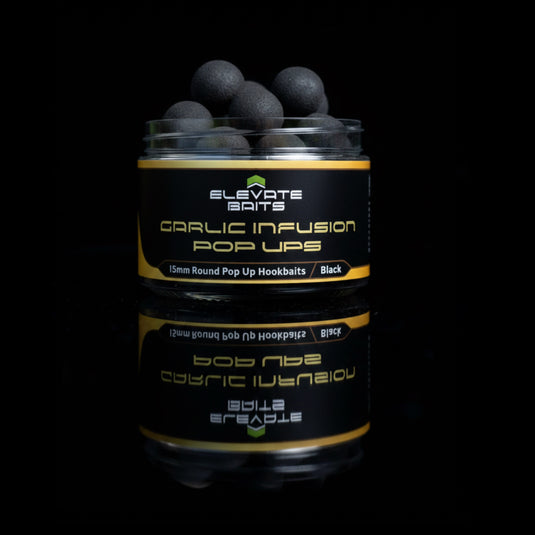 Elevate Baits Garlic Infusion 15mm Black Pop Up Hookbaits