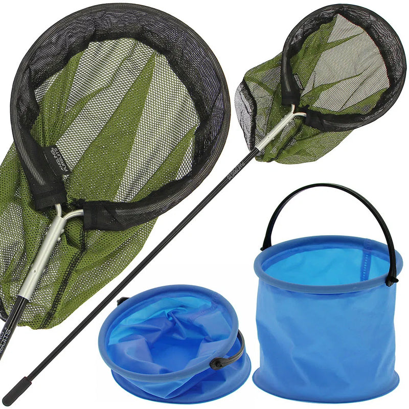 Load image into Gallery viewer, Angling Pursuits Rockpool Combo - 25cm Net with 75cm Fibreglass Handle and Bucket
