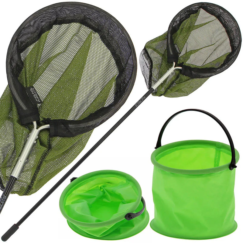 Load image into Gallery viewer, Angling Pursuits Rockpool Combo - 25cm Net with 75cm Fibreglass Handle and Bucket
