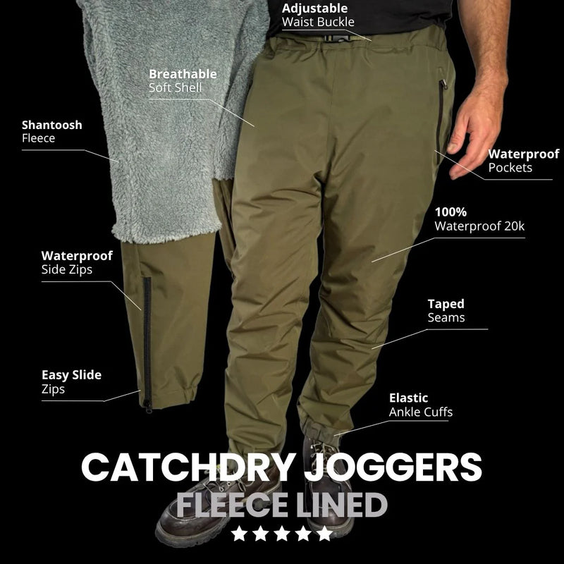 Catchdry Fleece Lined Waterproof Joggers-4