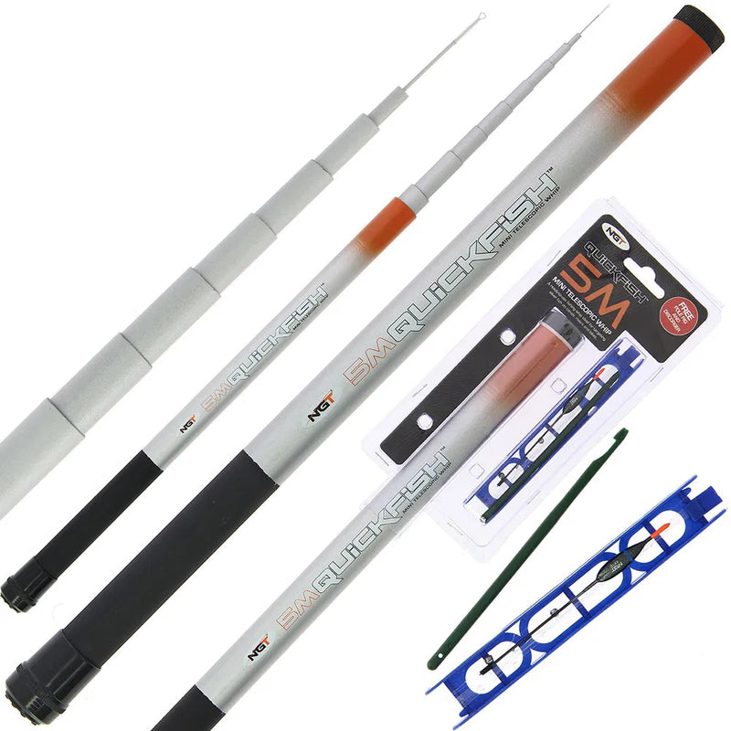 NGT Quickfish Combo - 5m Compact Whip with Rig & Disgorger-7