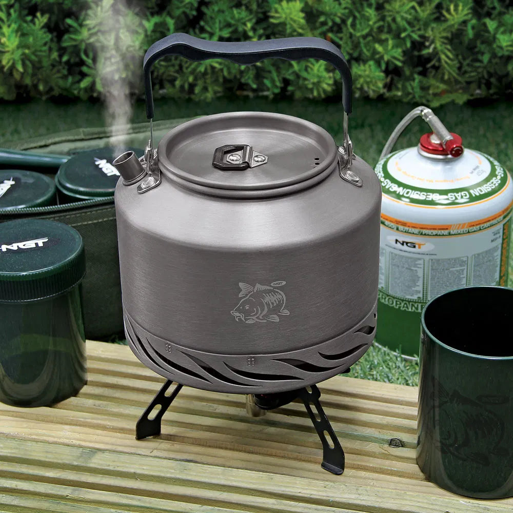 NGT Aluminium Outdoor Fast Burn Kettle - 1.1 litre Gun Metal-2