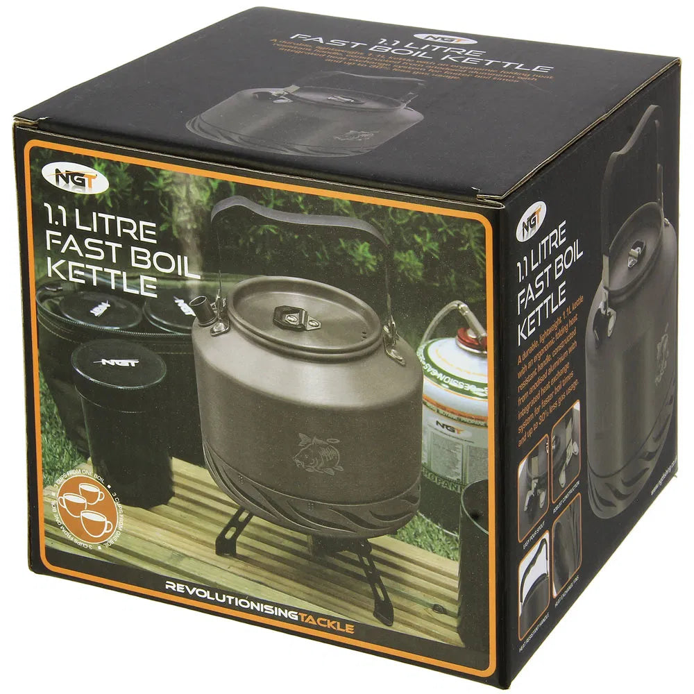 NGT Aluminium Outdoor Fast Burn Kettle - 1.1 litre Gun Metal-3