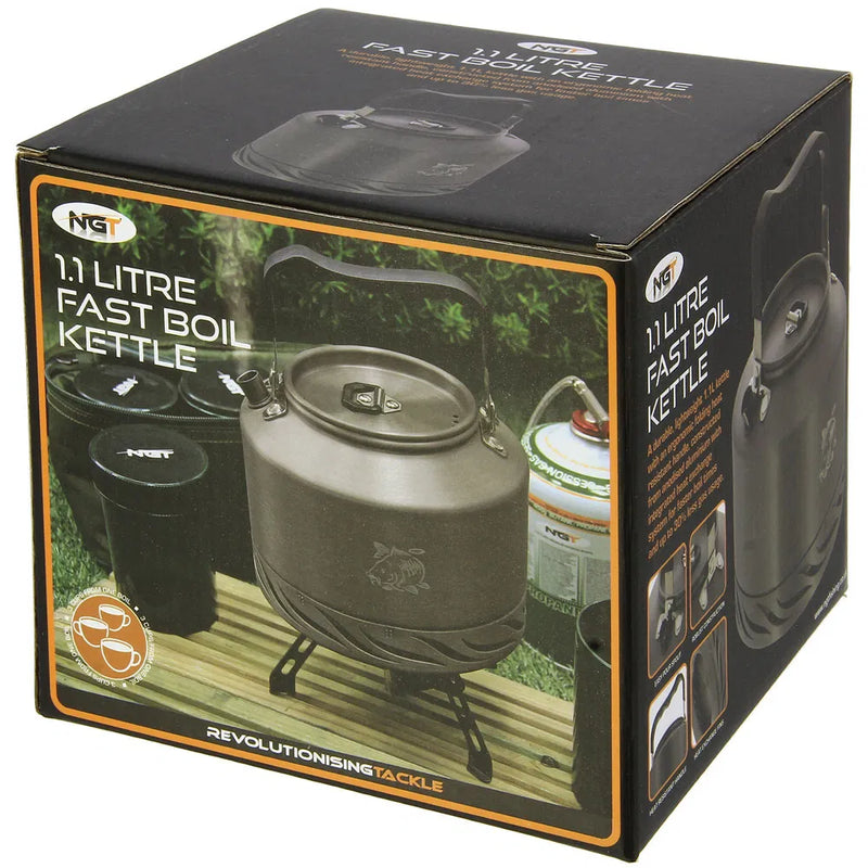 NGT Aluminium Outdoor Fast Burn Kettle - 1.1 litre Gun Metal-3
