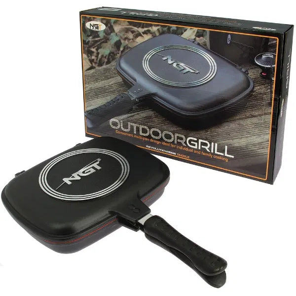 NGT Outdoor Double Grill Pan - Non Stick Die Cast Aluminium-1