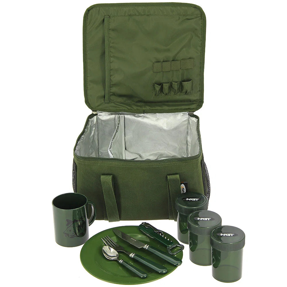 NGT Food and Brew Kit Bag - Insulated Bag with Cutlery, Mug, Pots and Plate (444)-1