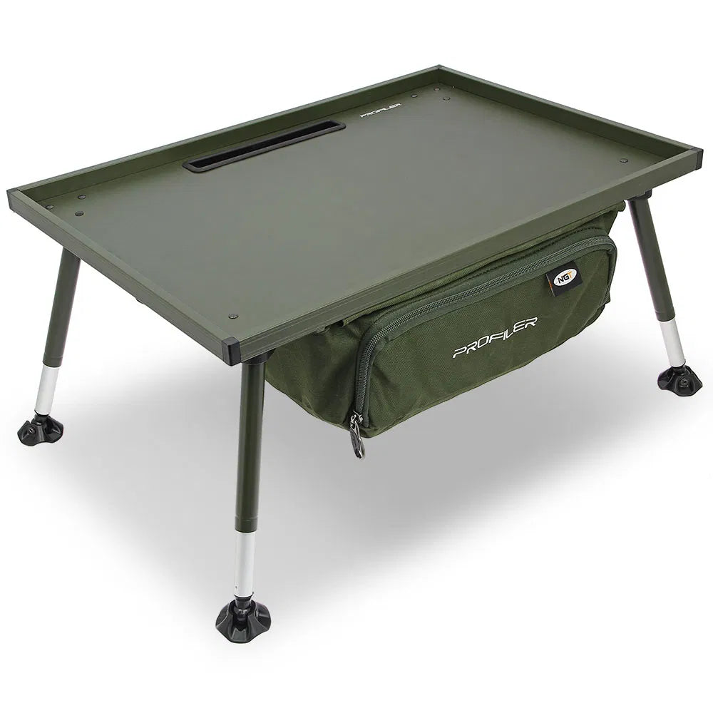 NGT Profiler Bivvy Table - Large Heavy Duty Table with Drop Down Storage Bag and Adjustable Legs-7