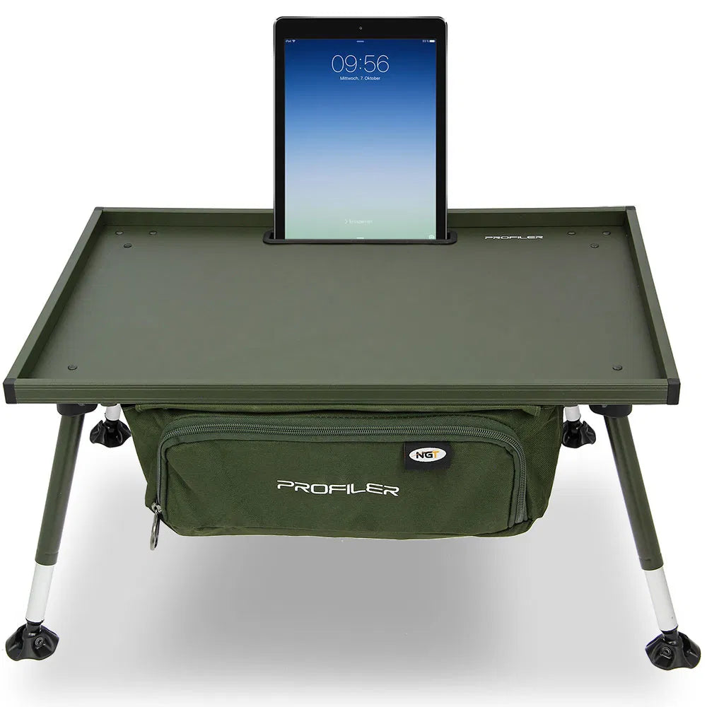 NGT Profiler Bivvy Table - Large Heavy Duty Table with Drop Down Storage Bag and Adjustable Legs-1
