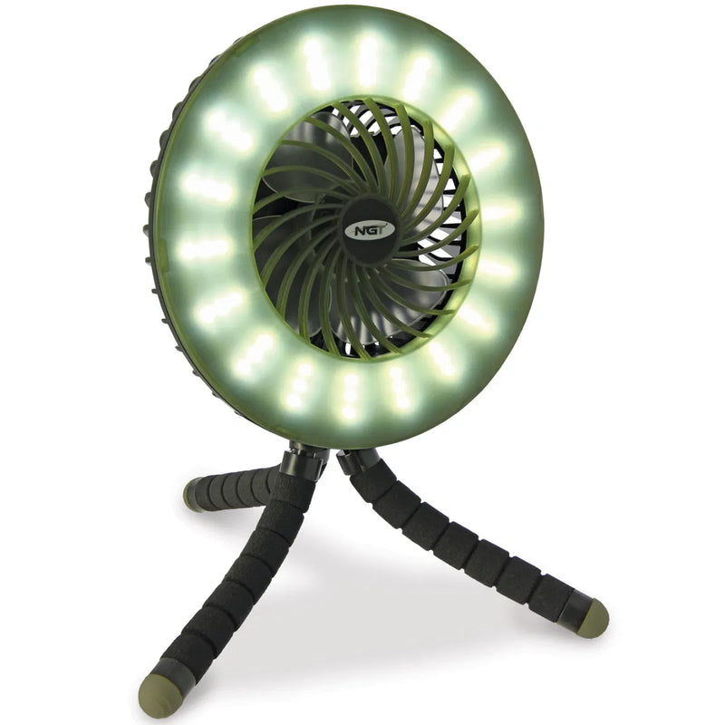 NGT Dynamic Fan - USB Rechargable 3600mAh Fan with Light and Powerbank-1