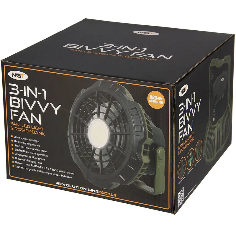 Load image into Gallery viewer, NGT XL Fan - USB Rechargeable Fan with Light and Powerbank
