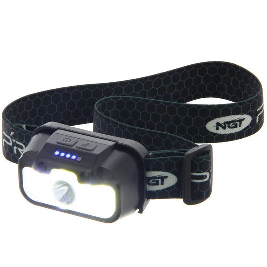 NGT Profiler Headlight - 330 Lumens USB Rechargable Motion Sensor Headlight with Case
