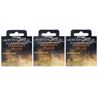 Drennan Acolyte Maggot Plus Barbless - Hooks to Fluorocarbon-1