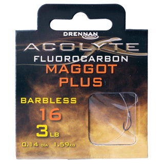 Drennan Acolyte Maggot Plus Barbless - Hooks to Fluorocarbon-3