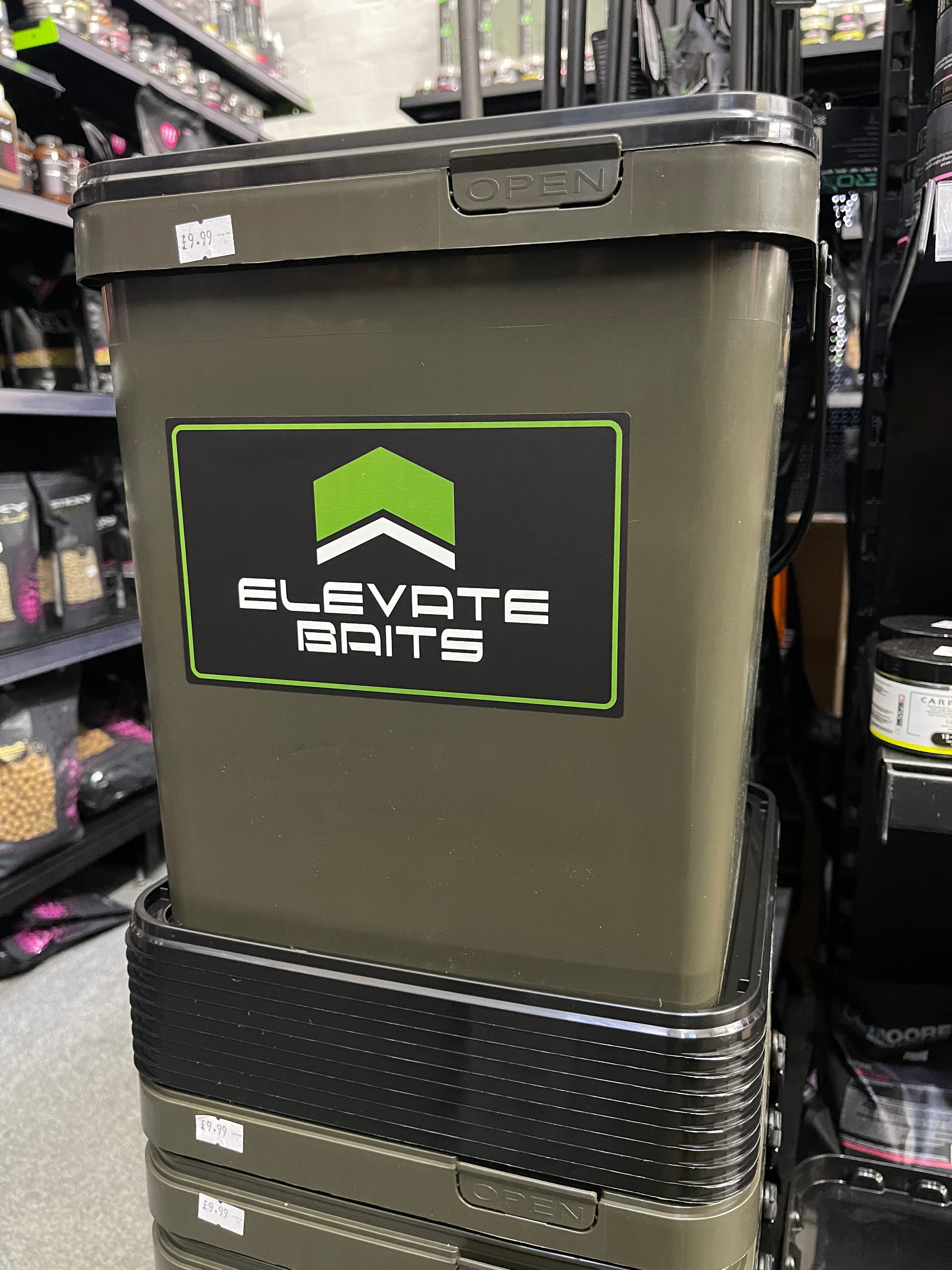 Elevate Baits 17 Litre Olive Bucket-1