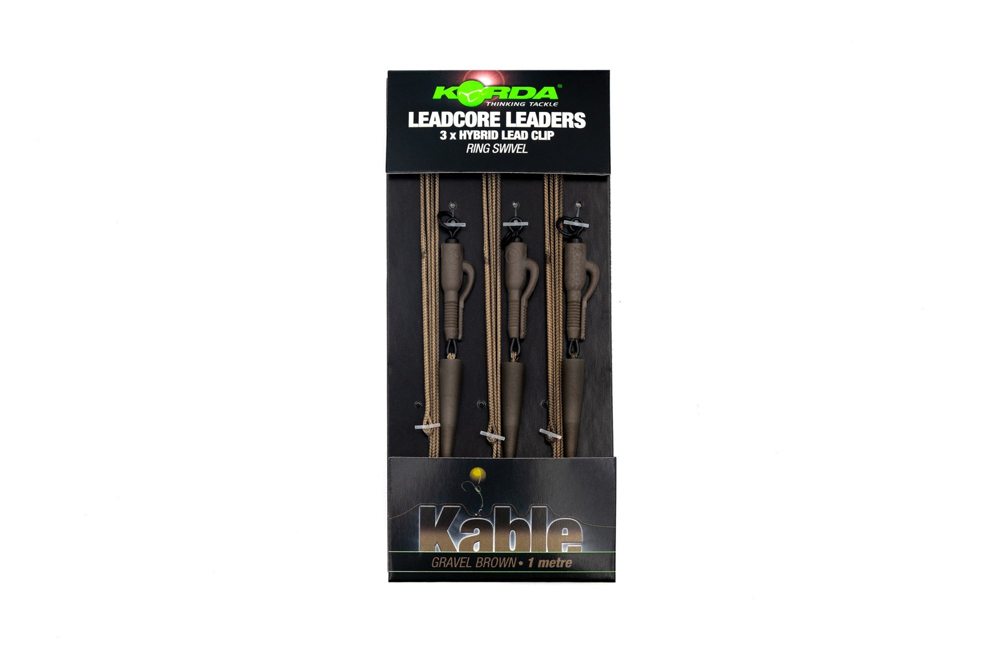 Kable Leadcore Leader Hybrid Lead Clip Ring Swivel Weed 1m-1