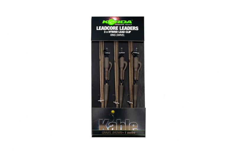 Kable Leadcore Leader Hybrid Lead Clip Ring Swivel Weed 1m-1