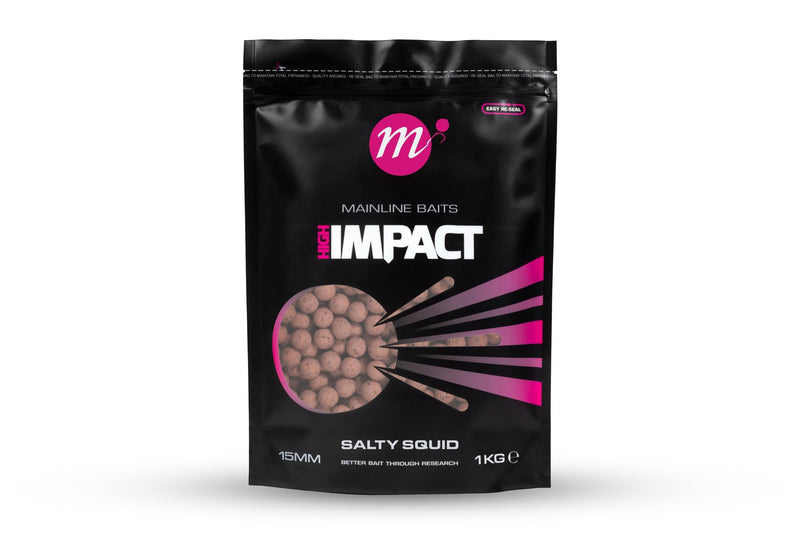 Mainline Baits Hi Impact Shelf Life Salty Squid Boilies-1