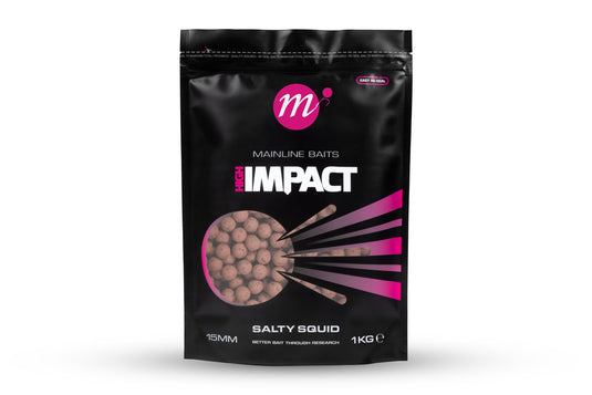 Mainline Baits Hi Impact Shelf Life Salty Squid Boilies