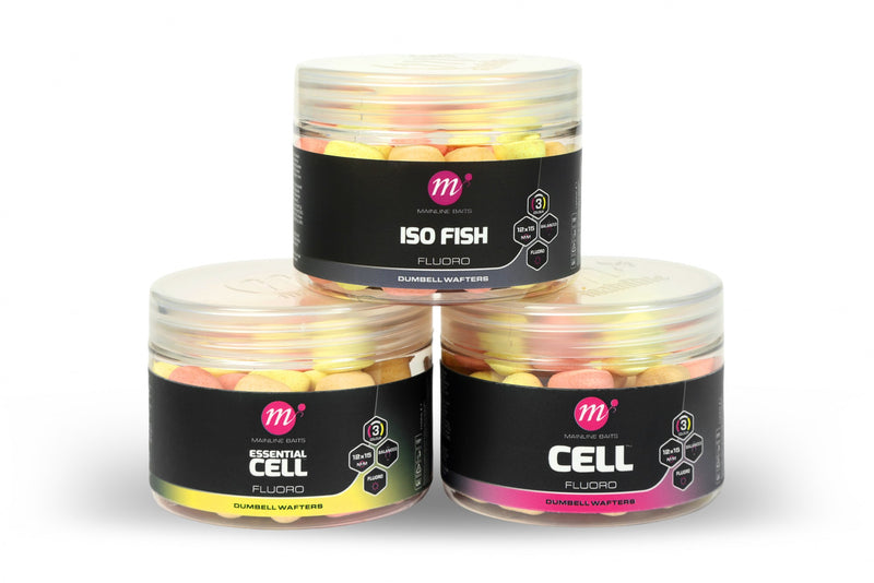 Mainline Baits Fluoro Dumbell Wafters 12 x 15mm - Mixed Colours-1