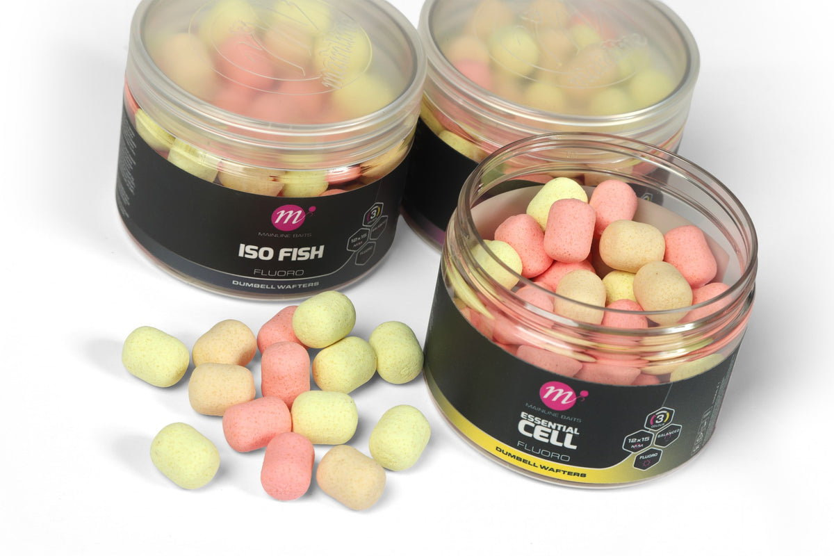 Mainline Baits Fluoro Dumbell Wafters 12 x 15mm - Mixed Colours-2