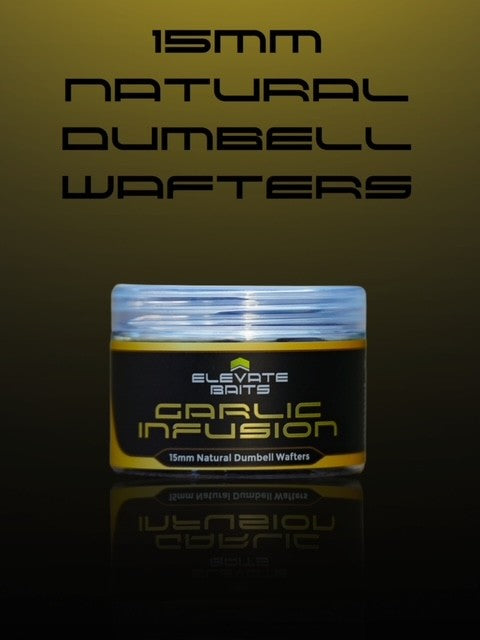Elevate Baits Garlic Infusion Natural Dumbell Wafters 15mm-1