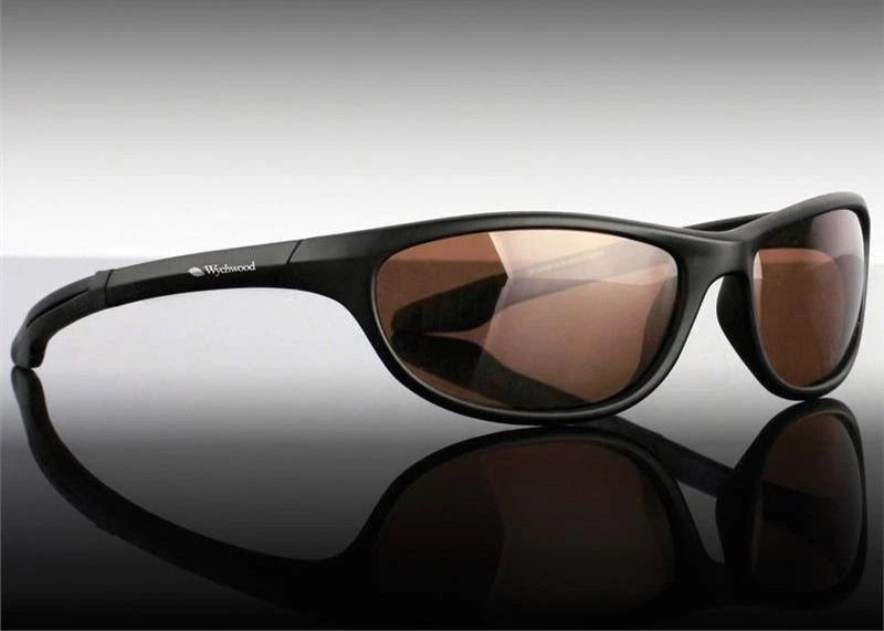 Wychwood Black Wrap Around Sunglasses Brown Lens-1